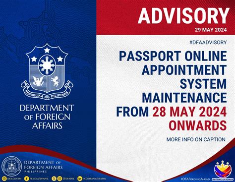 Passport Online Appointment System Maintenance from 28 May .